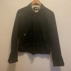 Love Moschino black sateen nylon/cotton boxy jacket